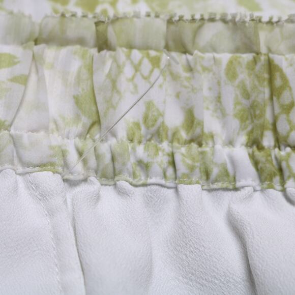 All Saints Clara Noche White Green Animal Print Sheer Midi Skirt Pull On Size 12 - Picture 8 of 11